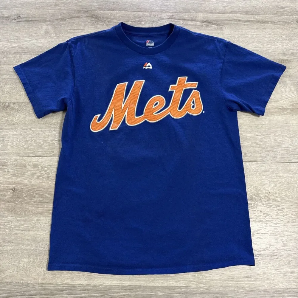 Juan Lagares Shirt New York Mets Baseball Majestic Men’s Blue Tee M